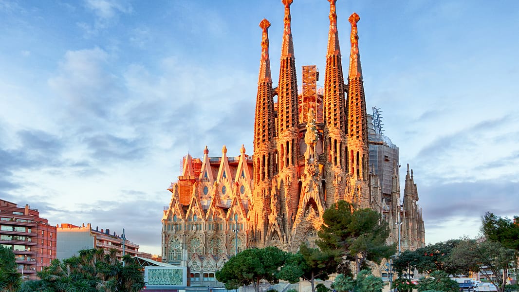 BARCELONA, SPAIN - FEBRUARY 10: La Sagrada Familia - the impressive cathedral designed by Gaudi, which is being build since 19 March 1882 and is not finished yet February 10, 2016 in Barcelona, Spain.